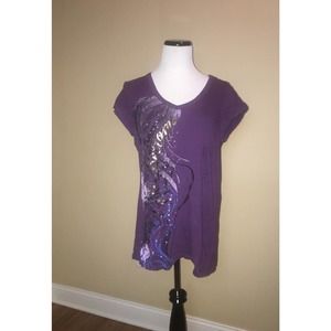 Vintage Apple Bottoms Purple Graphic T-shirt/Top